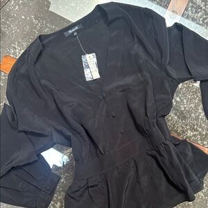 NWT Madewell Black Button-Up Blouse